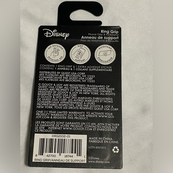 DISNEY Ariel The Little Mermaid Cell Phone Ring Grip & Kickstand, New In Package - Picture 5 of 6
